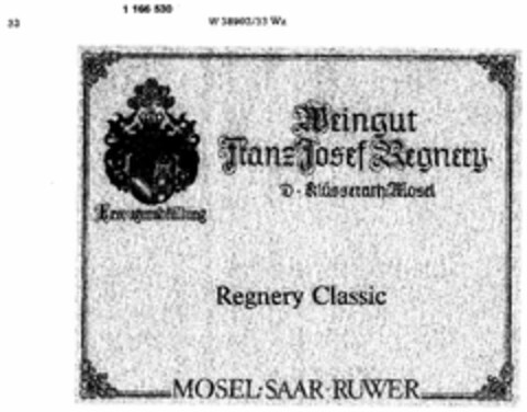 Weingut Franz Josef Regnery Logo (DPMA, 06.02.1989)