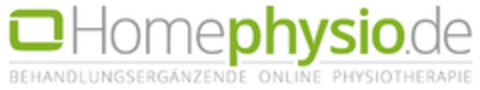 Homephysio.de BEHANDLUNGSERGÄNZENDE ONLINE PHYSIOTHERAPIE Logo (DPMA, 23.10.2013)