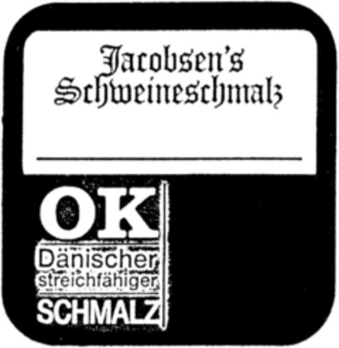 Jacobsen`s Schweineschmalz Logo (DPMA, 26.08.1995)