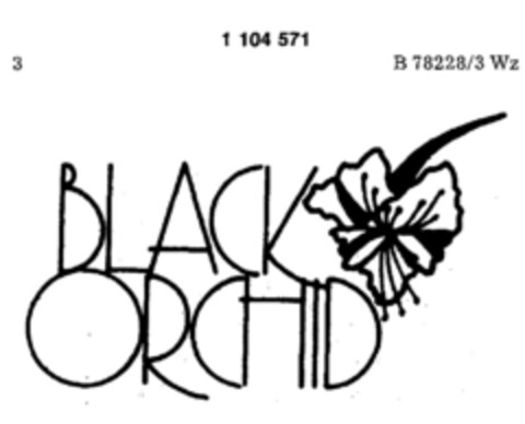 BLACK ORCHID Logo (DPMA, 11/30/1985)