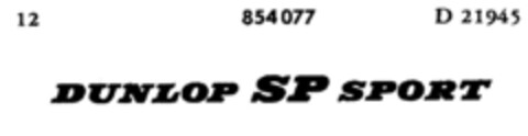 DUNLOP SP SPORT Logo (DPMA, 24.02.1968)