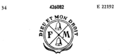 FM  DIEU ET MON DROIT Logo (DPMA, 23.08.1930)