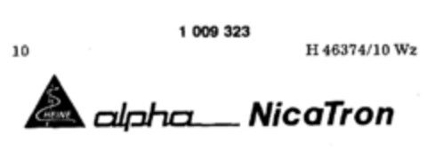 HEINE alpha NicaTron Logo (DPMA, 18.07.1979)