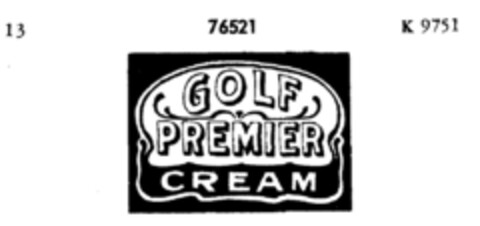 GOLF PREMIER CREAM Logo (DPMA, 23.12.1904)
