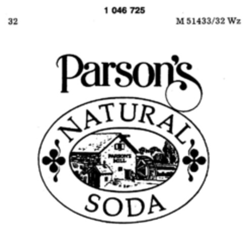 Parson`s NATURAL SODA Logo (DPMA, 08.05.1982)