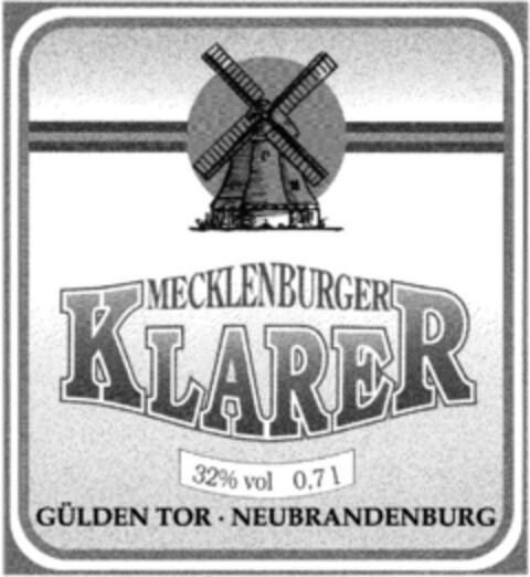 MECKLENBURGER KLARER Logo (DPMA, 02.12.1992)