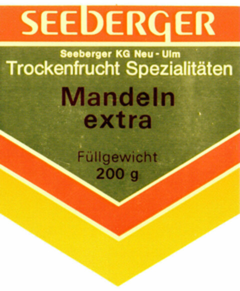 Seeberger KG Neu-Ulm Mandeln extra Logo (DPMA, 06.07.1982)