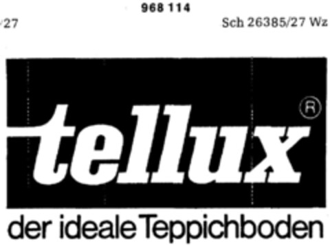 tellux der ideale Teppichboden Logo (DPMA, 08.03.1977)