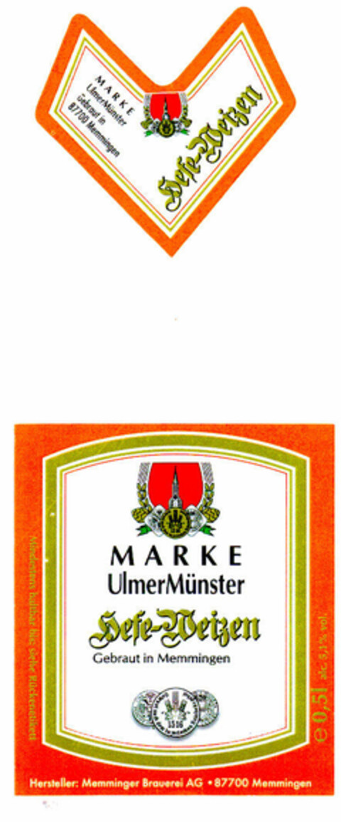 Hefe-Weizen MARKE UlmerMünster Logo (DPMA, 10/31/2001)