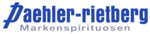 Paehler-rietberg Markenspirituosen Logo (DPMA, 29.10.2012)