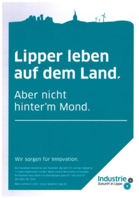 Lipper leben auf dem Land. Aber nicht hinter´m Mond. Wir sorgen für Innovation. Logo (DPMA, 22.01.2016)