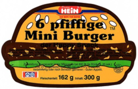 Dieter HEiN 6 pfiffige Mini Burger Logo (DPMA, 23.09.2002)