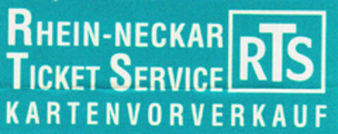 RTS RHEIN-NECKAR TICKET SERVICE KARTENVORVERKAUF Logo (DPMA, 14.08.1996)