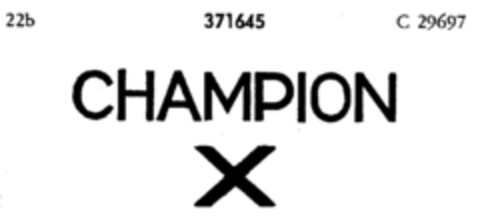 CHAMPION X Logo (DPMA, 05.11.1926)