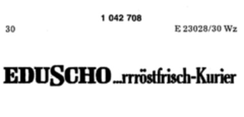 EDUSCHO...rrröstfrisch-Kurier Logo (DPMA, 07/07/1982)