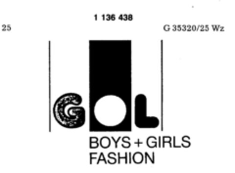 GOL BOYS+GIRLS FASHION Logo (DPMA, 04.03.1988)