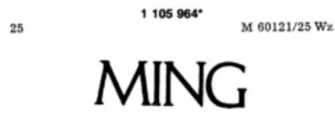 MING Logo (DPMA, 18.02.1987)