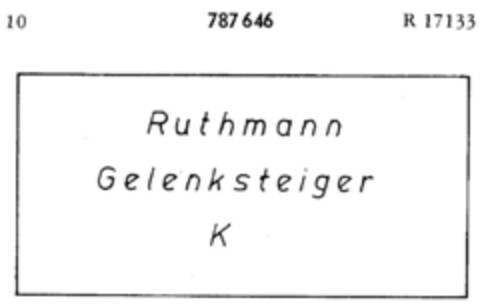 Ruthmann Gelenksteiger K Logo (DPMA, 02.04.1963)