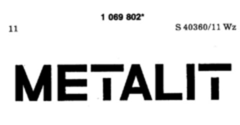 METALIT Logo (DPMA, 09.05.1984)