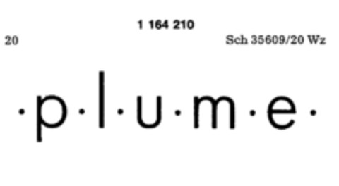 p l u m e Logo (DPMA, 05.09.1989)
