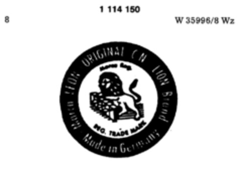 Marca LEON ORIGINAL ON LION Brand Logo (DPMA, 15.03.1986)