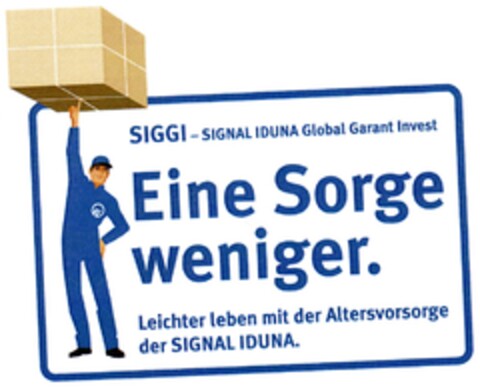 Eine Sorge weniger. Leichter leben mit der Altersvorsorge der SIGNAL IDUNA. Logo (DPMA, 21.01.2008)