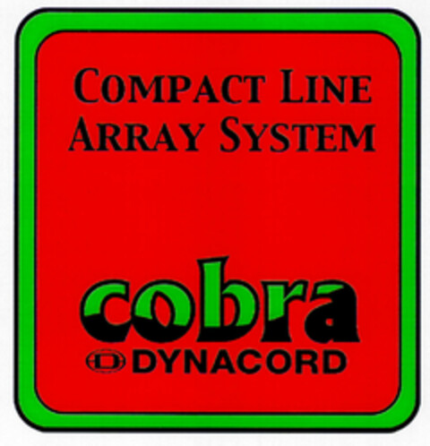 COMPACT LINE ARRAY SYSTEM cobra DYNACORD Logo (DPMA, 01/10/2002)