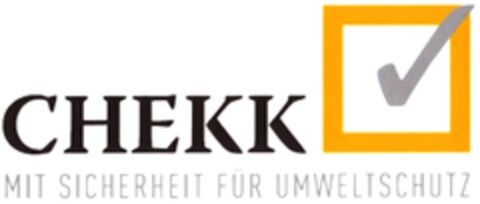 CHEKK MIT SICHERHEIT FÜR UMWELTSCHUTZ Logo (DPMA, 07.10.2014)
