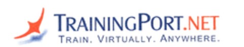 TRAININGPORT.NET TRAIN. VIRTUALLY. ANYWHERE. Logo (DPMA, 28.06.2007)