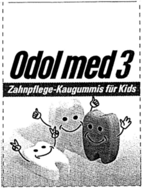 Odol med 3 Zahnpflege-Kaugummis für Kids Logo (DPMA, 20.03.1998)