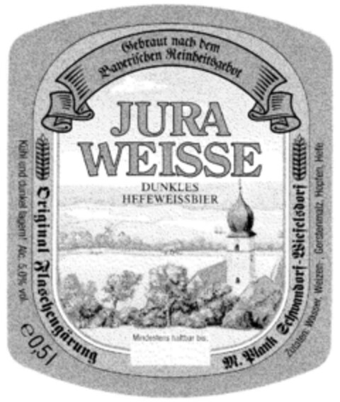 JURA WEISSE DUNKLES HEFEWEISSBIER Logo (DPMA, 16.09.1998)