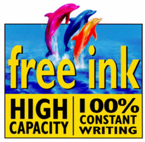 free ink HIGH CAPACITY I00% CONSTANT WRITING Logo (DPMA, 01/05/1999)