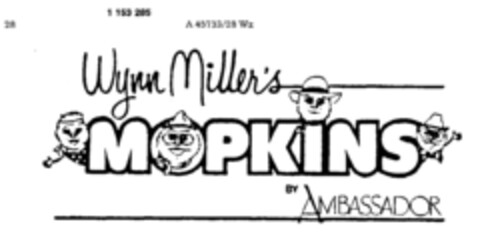 Wynn Miller's MOPKINS BY AMBASSADOR Logo (DPMA, 19.01.1989)