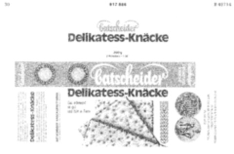 batscheider Delikatess-Knäcke Logo (DPMA, 11/29/1972)