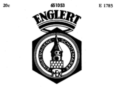 ENGLERT MEK  EINGETRAGENE-SCHUTZMARKE Logo (DPMA, 06/09/1952)