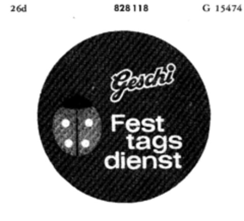 Geschi Festtagsdienst Logo (DPMA, 04/01/1966)