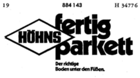 HÖHNS fertig parkett Logo (DPMA, 09/10/1970)