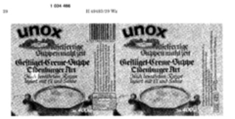 unox Geflügel-Creme-Suppe Logo (DPMA, 12/16/1981)