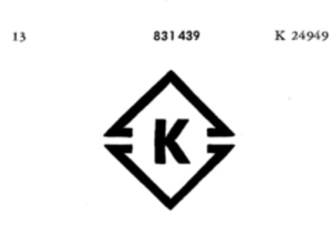 K Logo (DPMA, 09/28/1965)