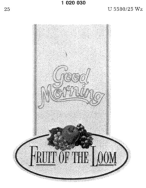 Good Morning FRUIT OF THE LOOM Logo (DPMA, 12/17/1980)