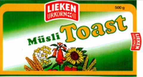 LIEKEN URKORN Müsli Toast Logo (DPMA, 22.09.1997)