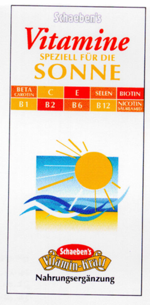 Schaeben's Vitamine SPEZIELL FÜR DIE SONNE Logo (DPMA, 02/13/1998)