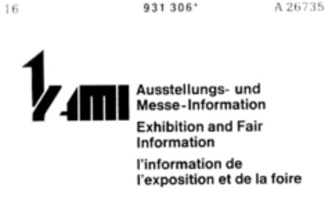 AMI Ausstellungs- und Messe-Information Logo (DPMA, 30.01.1975)