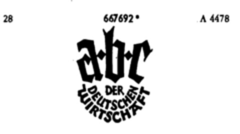 a·b·c DER DEUTSCHEN WIRTSCHAFT Logo (DPMA, 09/20/1954)