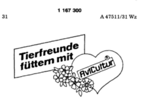 Tierfreunde füttern mit AviCultur Logo (DPMA, 12.01.1990)