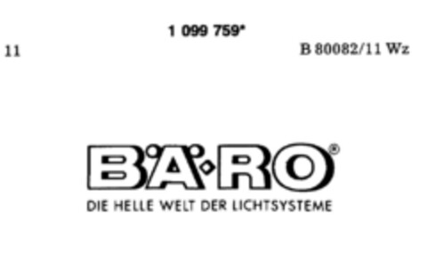 BÄ RO  DIE HELLE WELT DER LICHTSYSTEME Logo (DPMA, 03.09.1986)