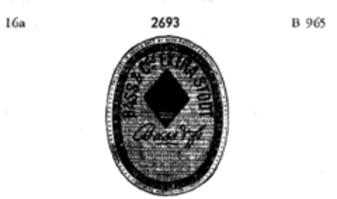 BASS & COS EXTRA STOUT TRADE MARK Logo (DPMA, 23.08.1875)