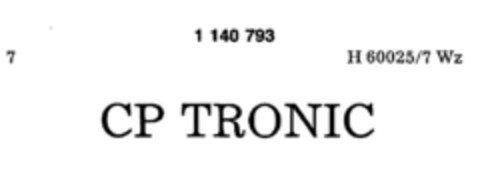CP TRONIC Logo (DPMA, 08/10/1988)
