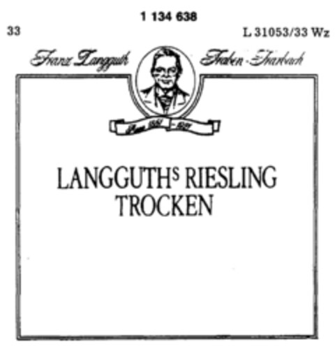 LANGGUTH'S RIESLING TROCKEN Logo (DPMA, 29.04.1988)