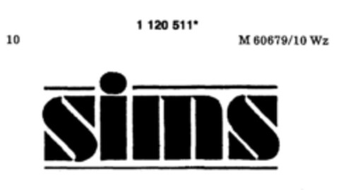 sims Logo (DPMA, 05/21/1987)